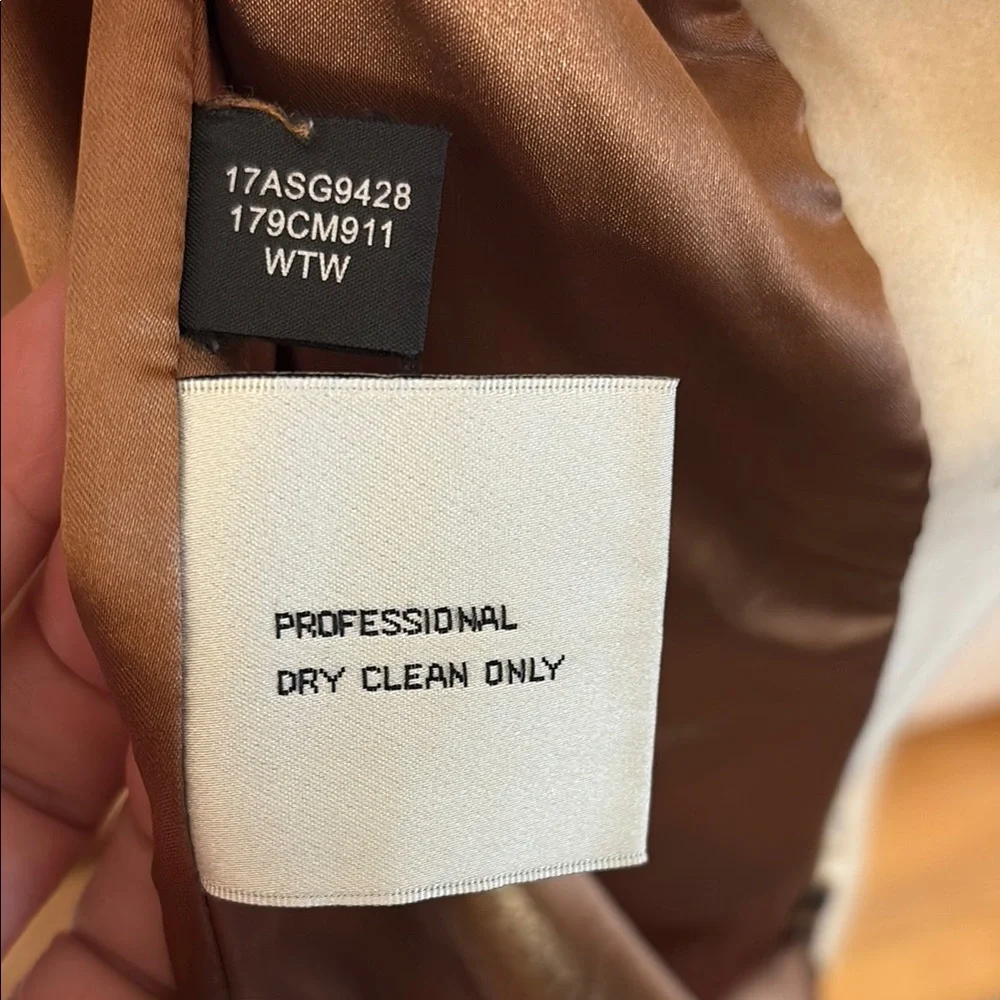 LAST CALL! Calvin Klein Cream Wool Peacoat with Tailored Silhouette - Picture 11 of 14